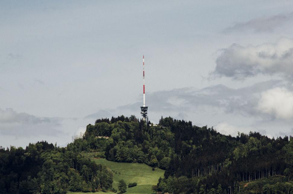 Free Image of Hill With a Radio Tower 