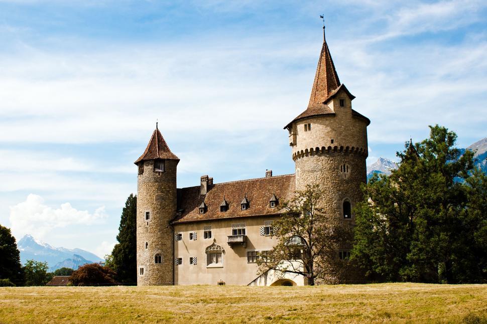 Free Image of Ancient Castle With Tower in Open Field 