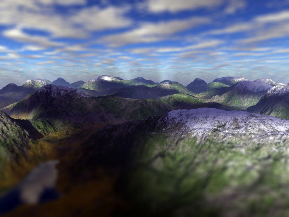 Free Image of Computer Generated Image of a Mountain Range 
