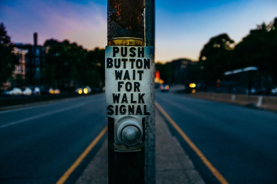 Free Image of Push Button Wait for Walk Signal 