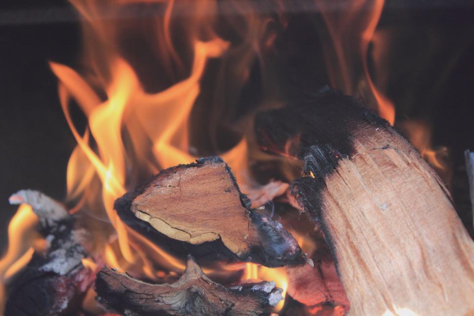 Free Image of Intense Fire Burning in a Fireplace 