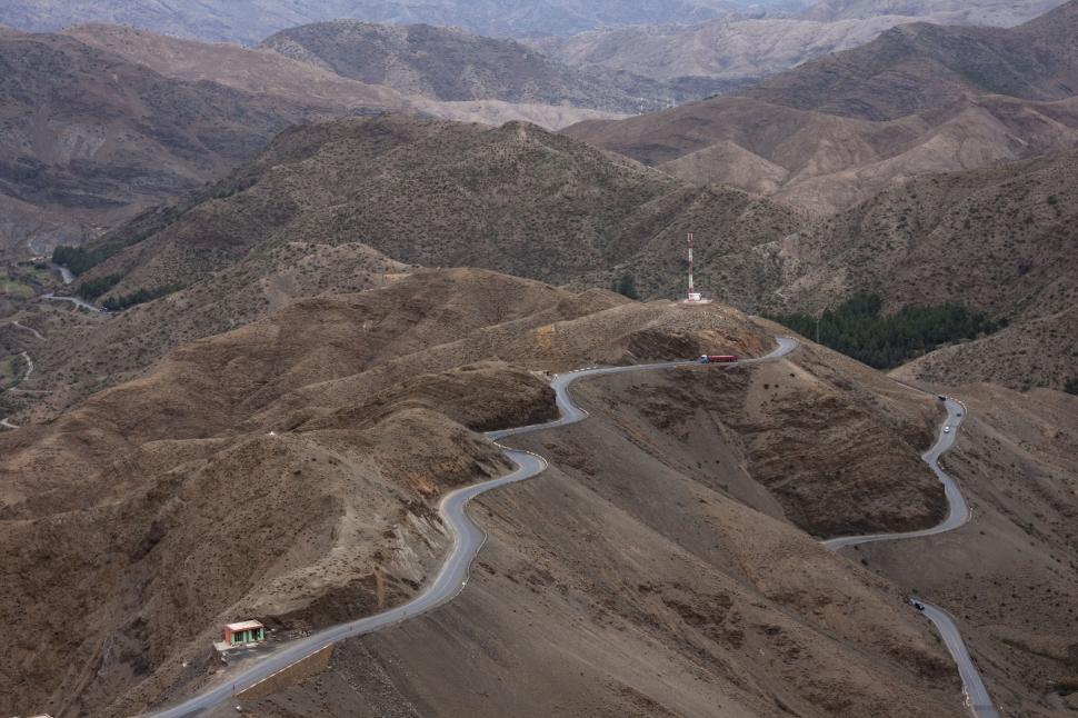 Free Image of A Winding Road Through a Mountain Range 