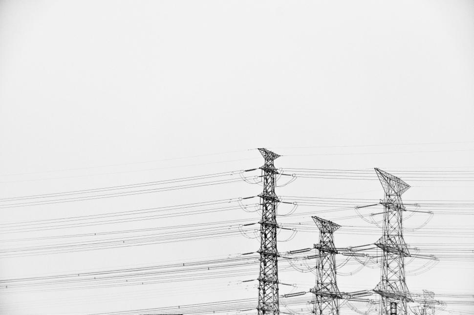 Free Image of Power Lines Stretching Across the Sky 