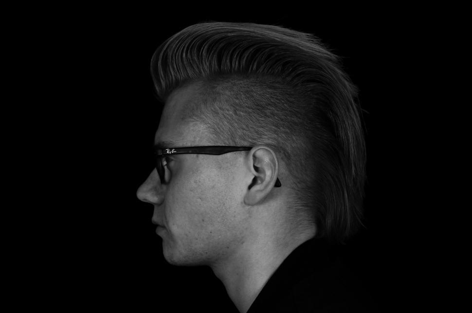 Free Image of Man Wearing Glasses in Black and White 