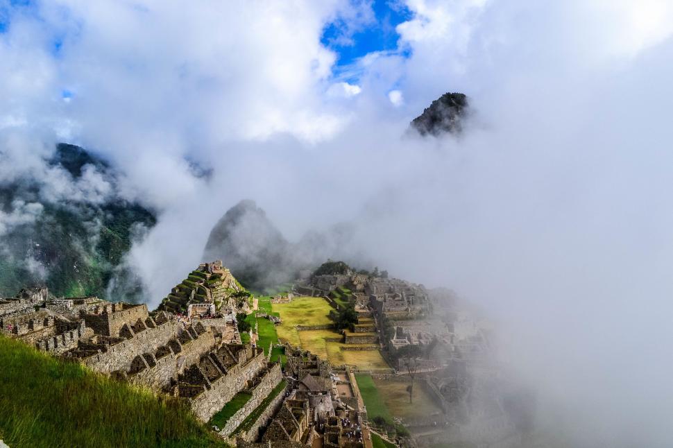 Free Image of View of the Ruins of Machaca Picach in the Clouds 