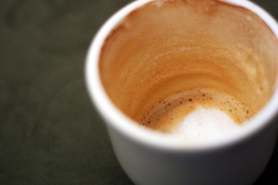 Free Image of cappuccino cup espresso coffee foam empty dregs mug 