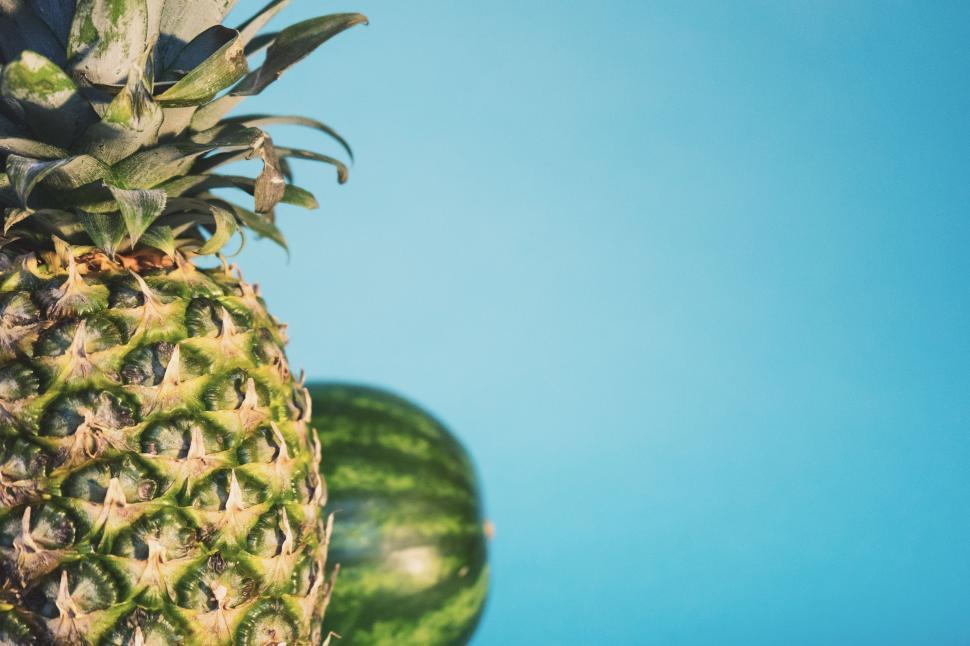 Free Image of Close Up of Pineapple and Watermelon 