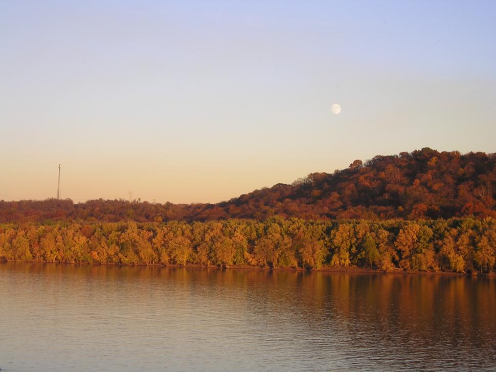 Download Free Stock Photo of River & Moon 