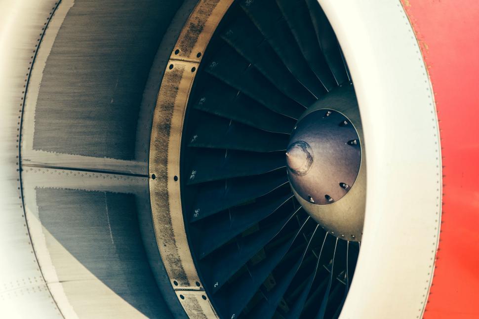 Free Image of Close Up View of a Jet Engine 