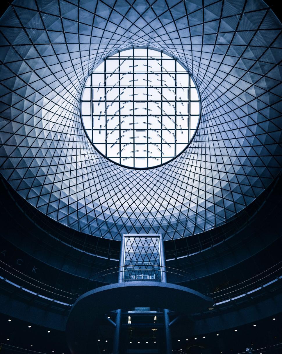 Free Image of Circular Window in the Ceiling of a Building 