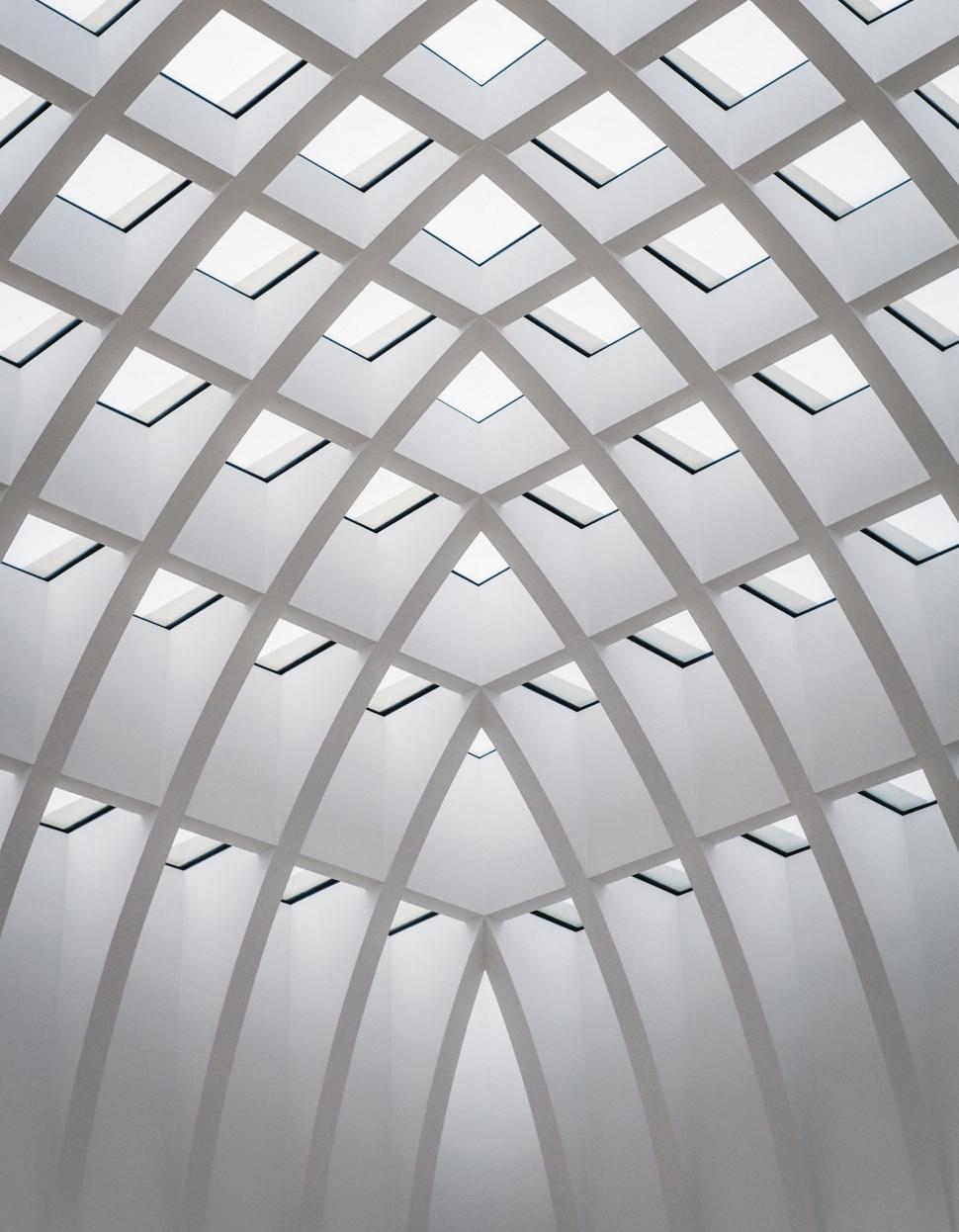 Free Image of White Room With Square Ceiling 