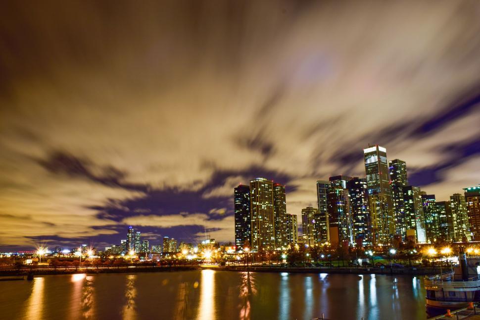 Free Image of City Skyline Illuminated at Night 