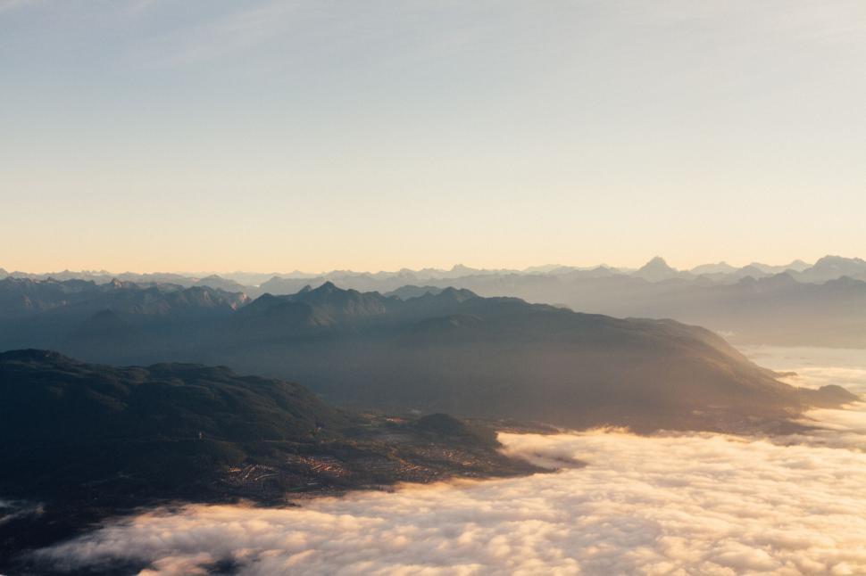 Free Image of Mountain Peak Over Clouds 