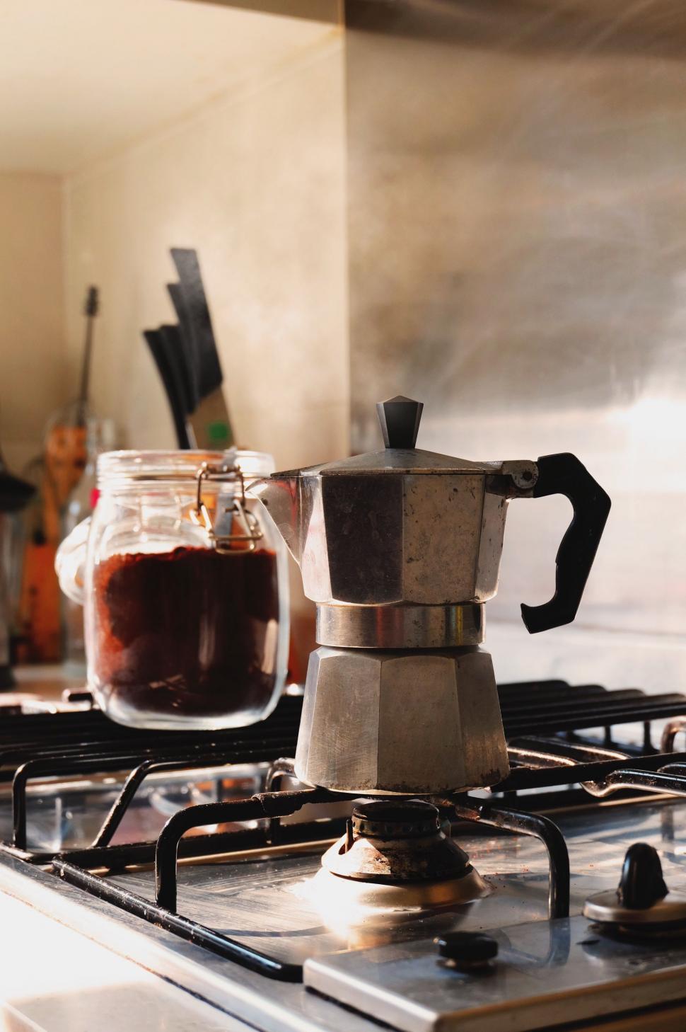 Free Image of Coffee Pot on Stove Top 