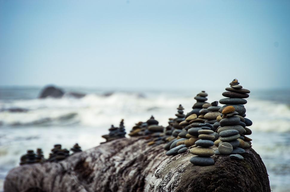 Free Image of A Stack of Rocks in a Balanced Formation 