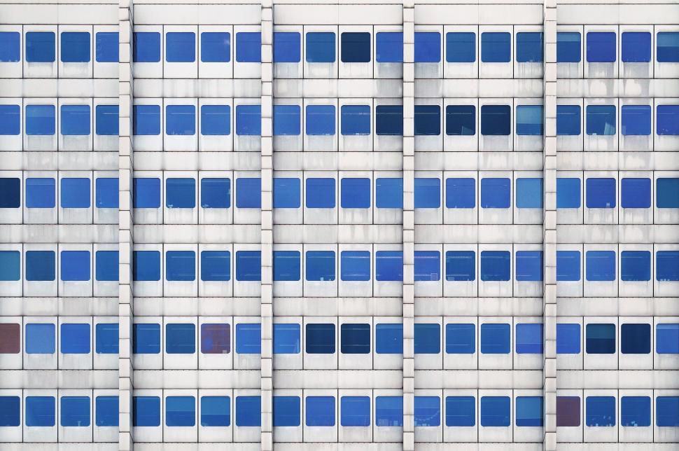 Free Image of Towering Building With Blue Windows 