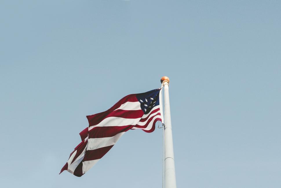 Free Image of The American Flag Flying High in the Sky 
