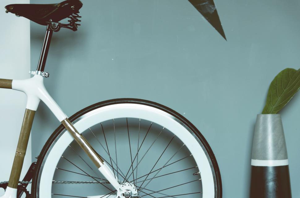 Free Image of Bike Parked Next to Wall With Bird 