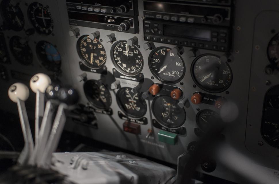 Free Image of Inside View of a Plane Cockpit 