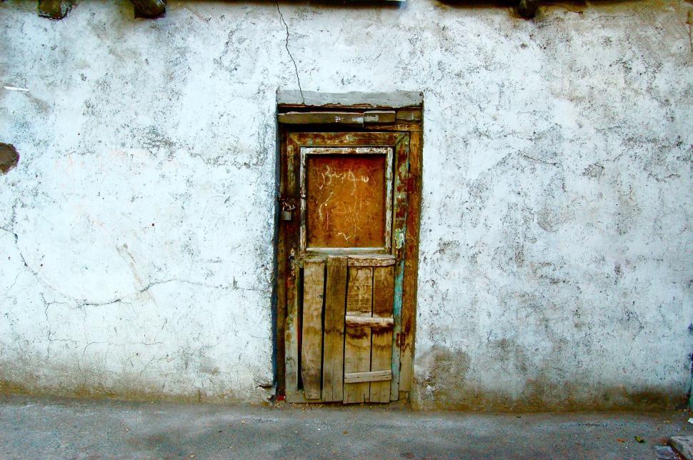 Free Image of Open Door Against White Wall 