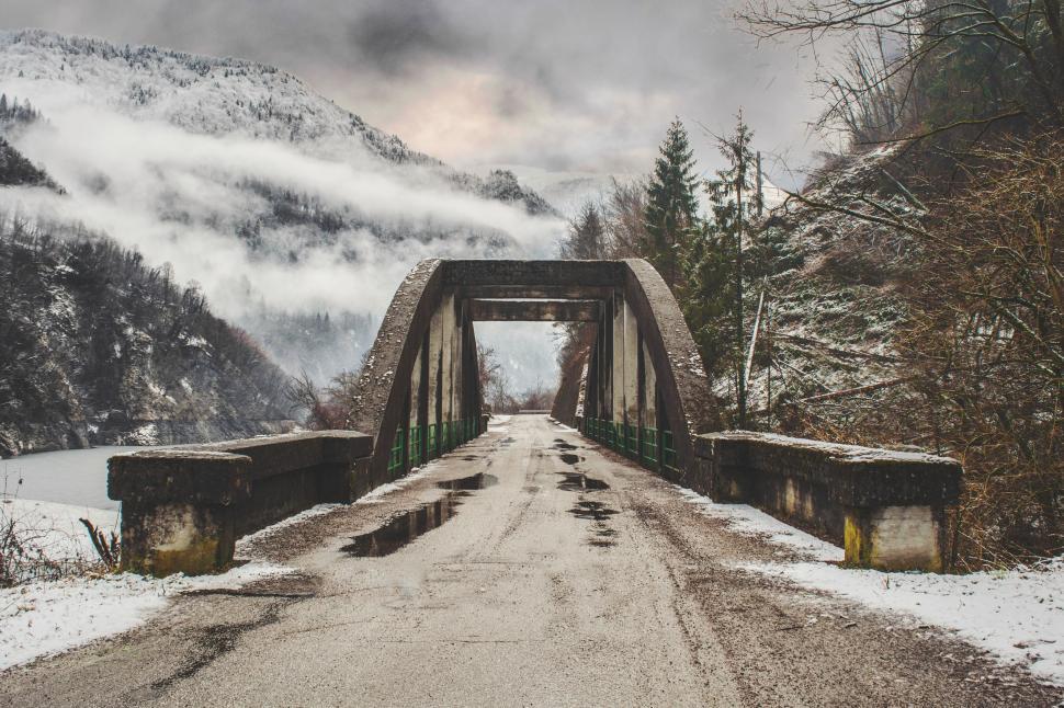 Free Image of Snow-Covered Bridge in Winter 