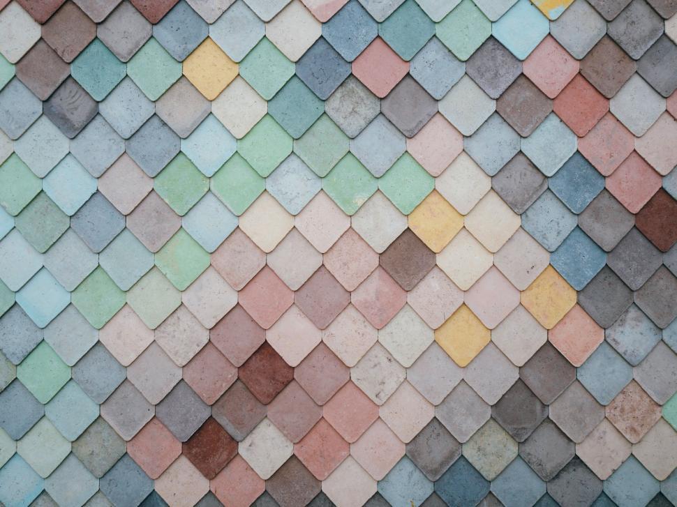 Free Image of Close Up of Colorful Tiled Wall 