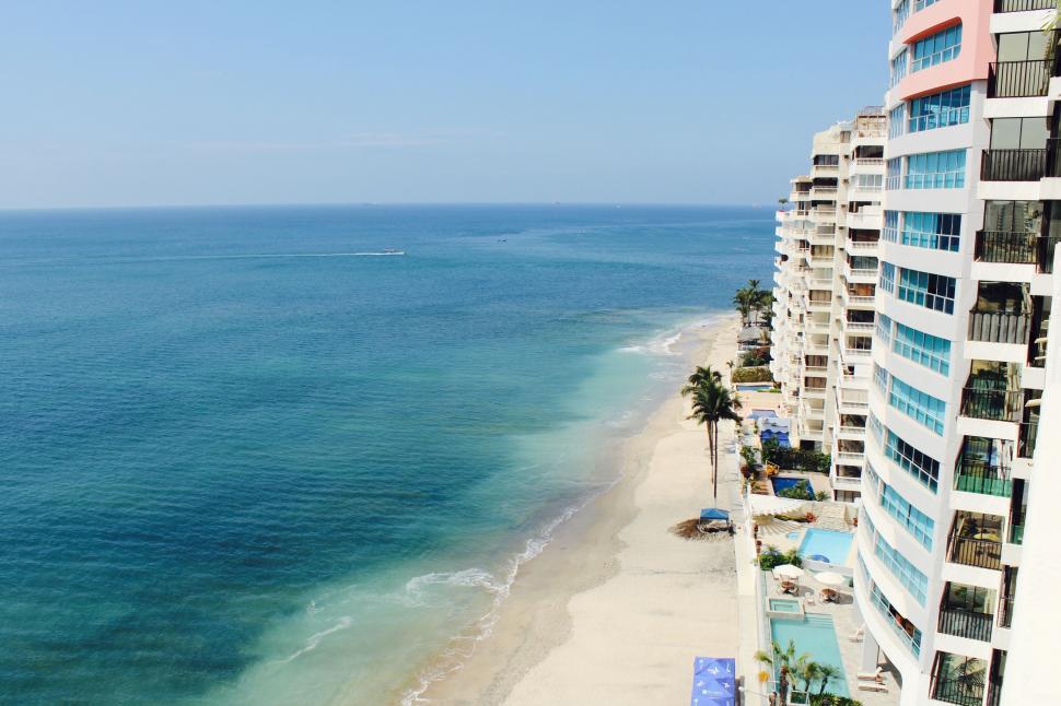 Free Image of A View of the Beach From a High Rise Building 
