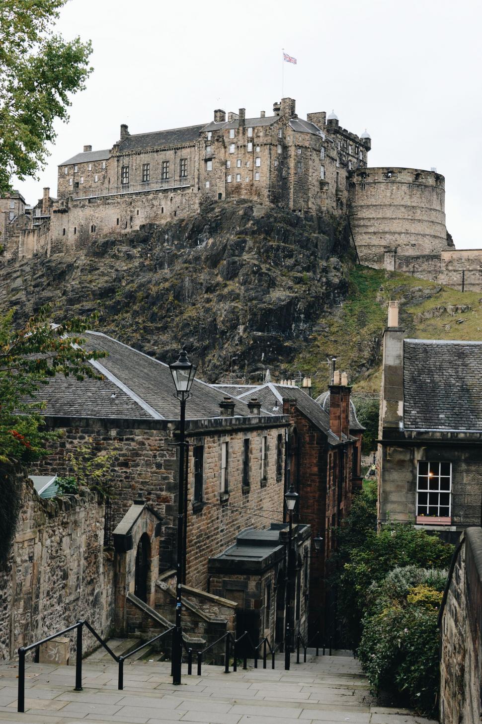 Free Image of Castle Overlooking Hill Street 