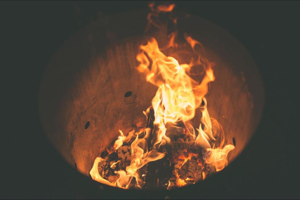 Free Image of Intense Fire Burning in a Pot 