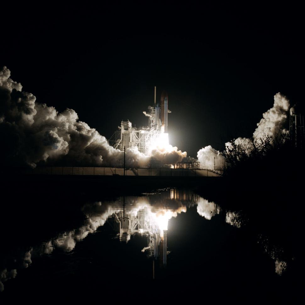 Free Image of A Space Shuttle Launching Into the Sky 