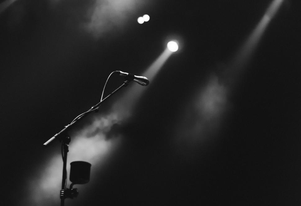Free Image of Microphone on Stage 