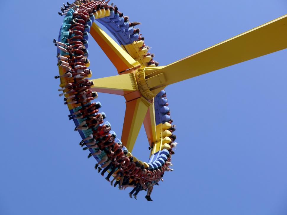 Free Image of Roller Coaster Ride in the Sky 