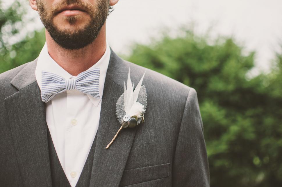 Free Image of Stylish Man in Suit and Bow Tie 