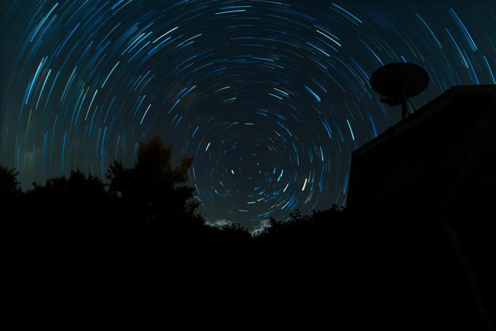 Free Image of Night Sky Filled With Star Trails 
