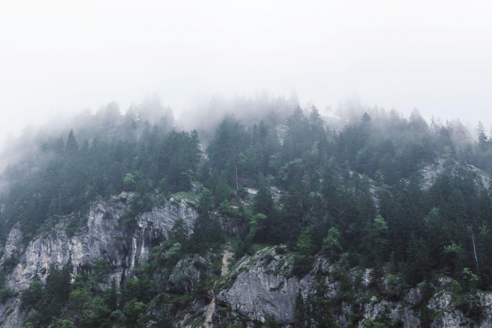 Free Image of Mountain Covered in Fog 