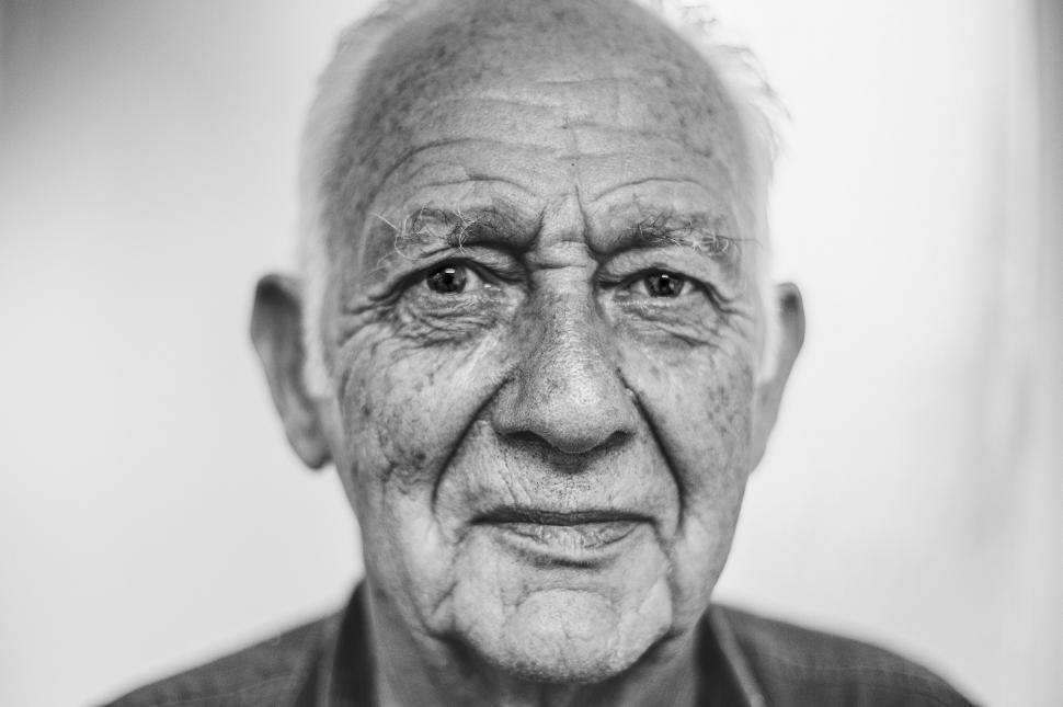 Free Image of Elderly Man in Black and White 