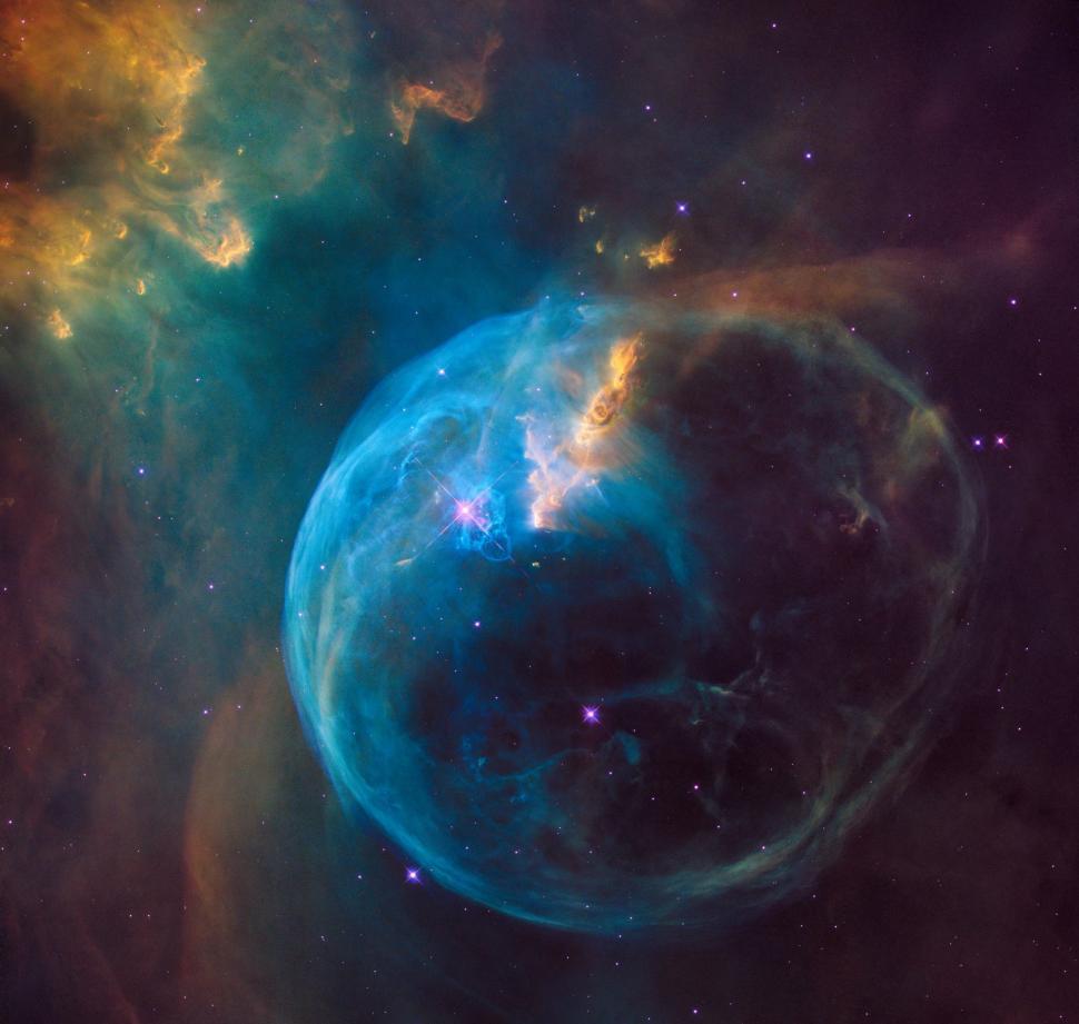 Free Image of Blue Gas Ball in Center of Star Cluster 