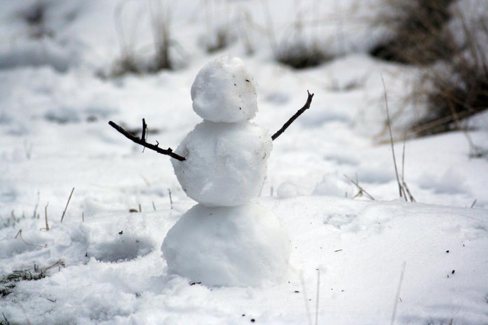 Free Image of Snowman Standing in Snow 