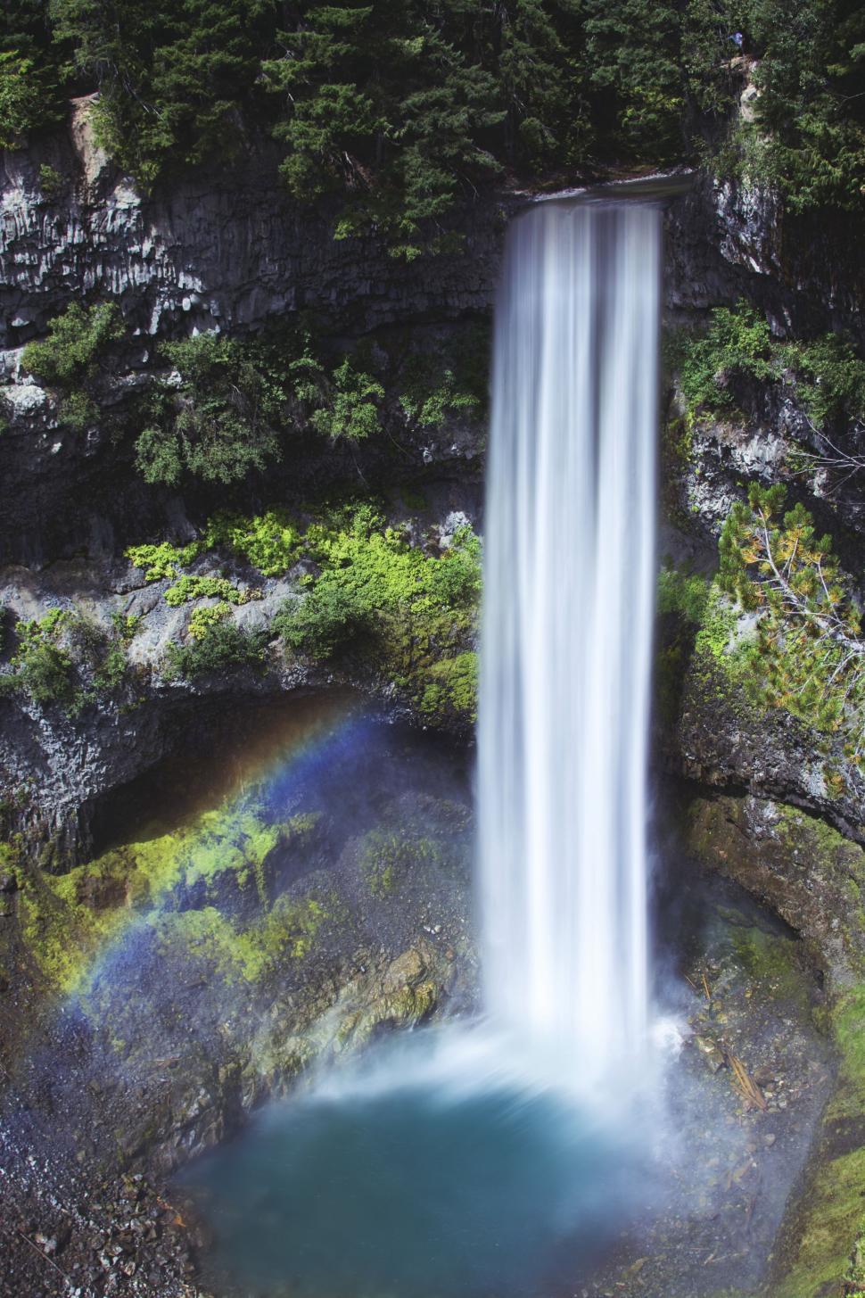 Free Image of Majestic Waterfall With Blue Pool 