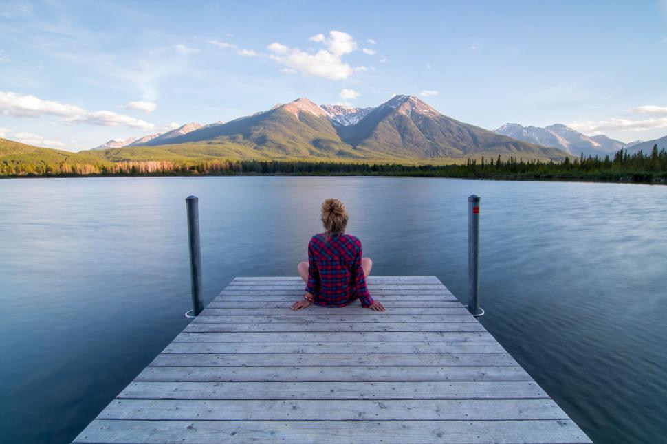 Free Image of Person Sitting on Dock Looking at Water 
