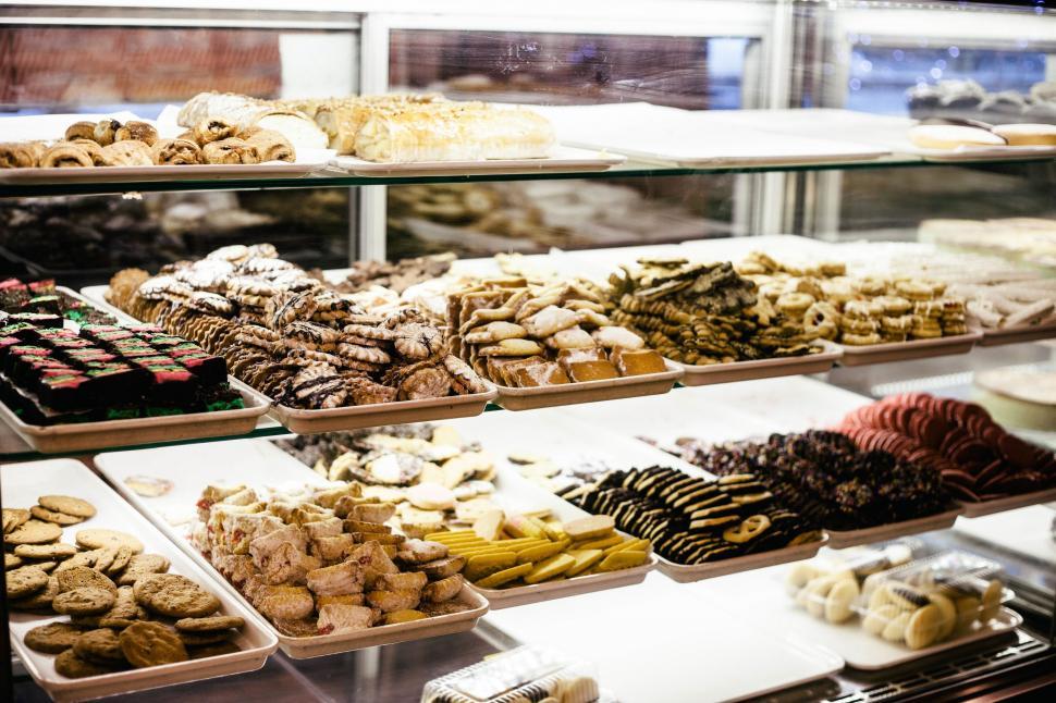Free Image of Assorted Pastries in Display Case 