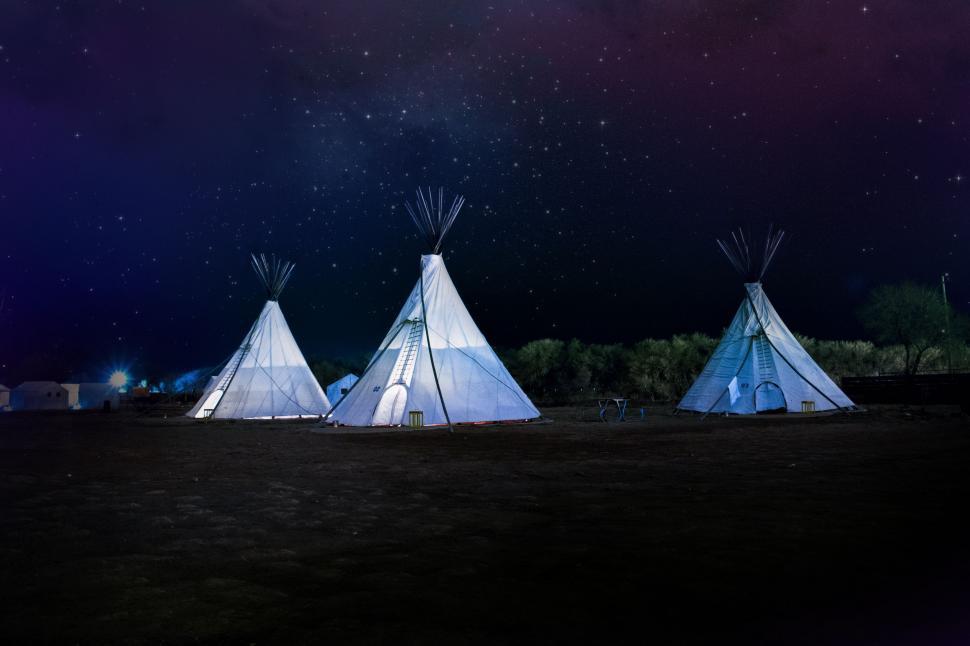 Free Image of Teepees Arranged in a Field 