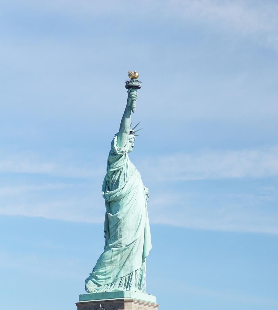 Free Image of Statue of Liberty Against Blue Sky 