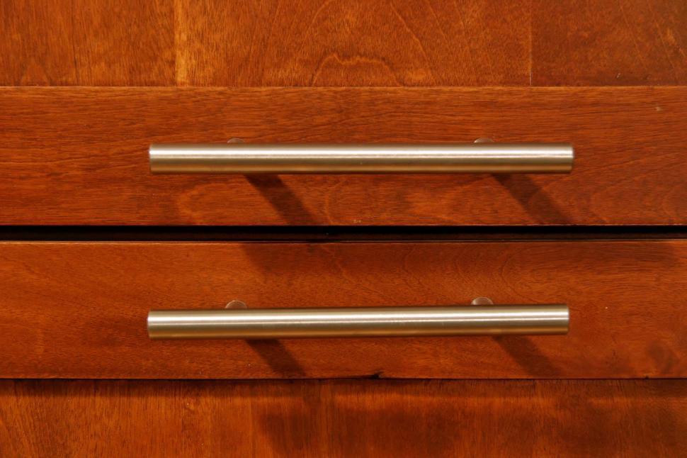 Free Image of cabinets wood stainless handles steel pulls woodwork 