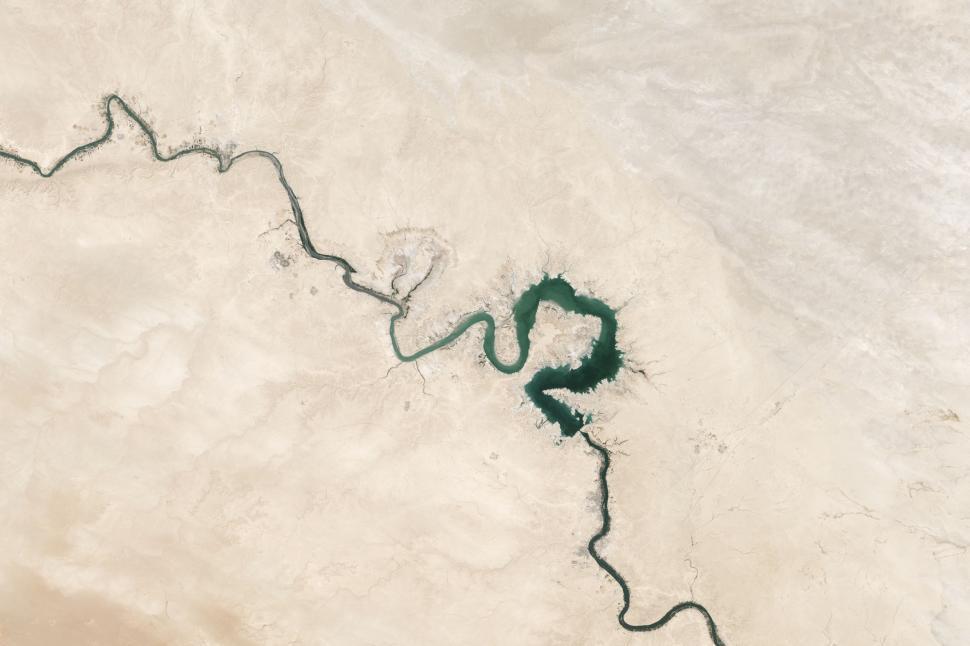Free Image of Satellite Image of a River in the Desert 