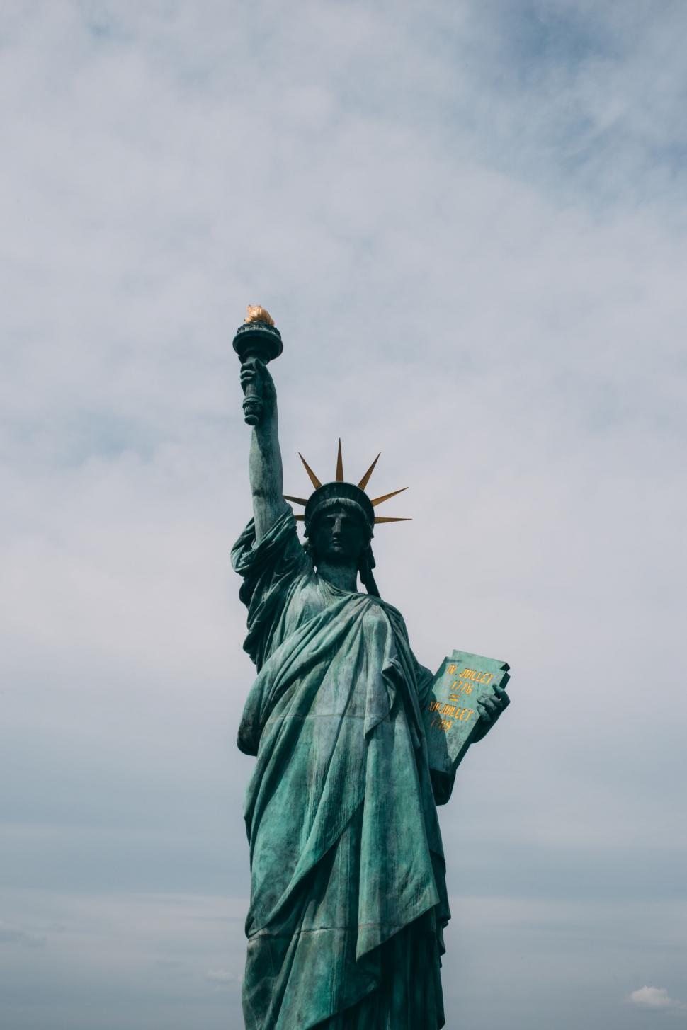 Free Image of Statue of Liberty Holding Map 