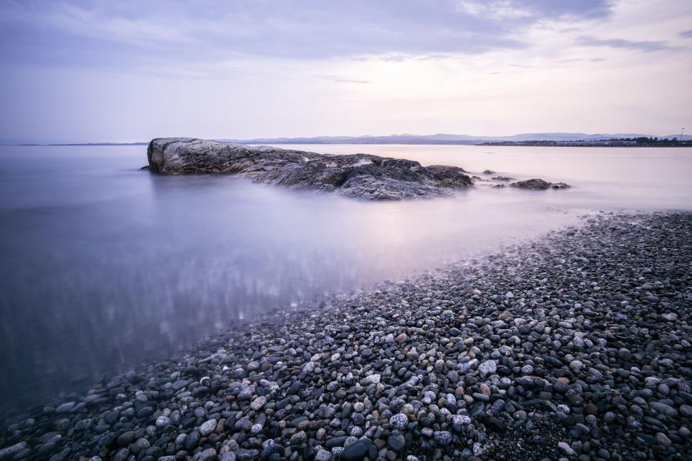 Free Image of Rock Outcropping in Middle of Water 