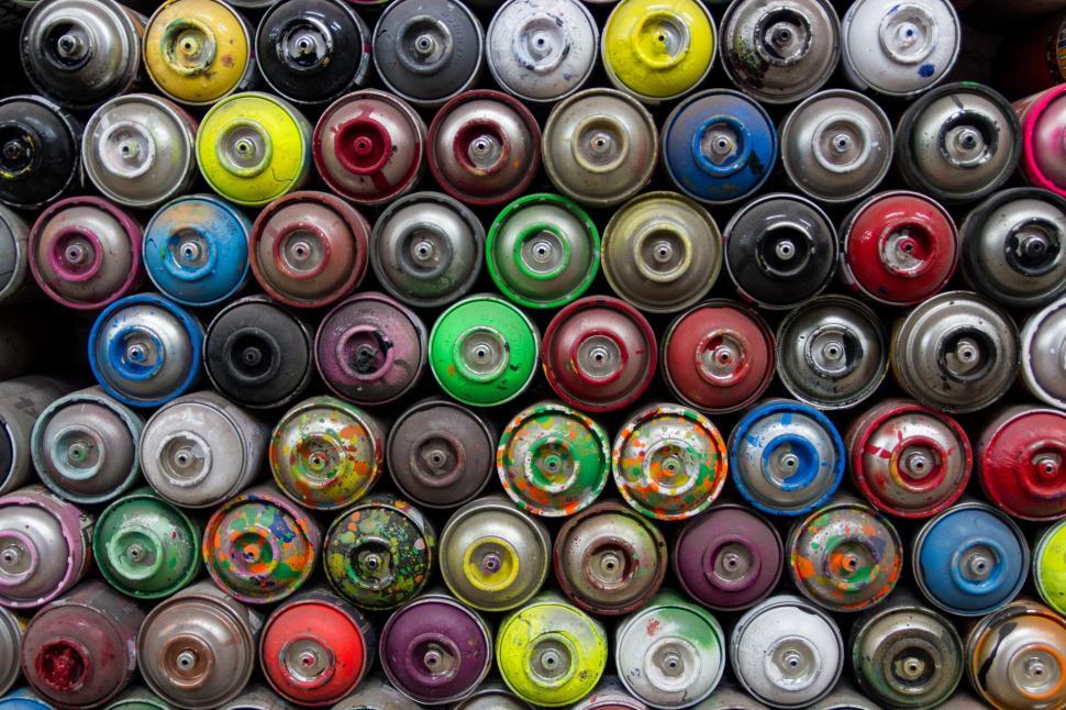 Free Image of Multiple Stacked Cans in a Pile 