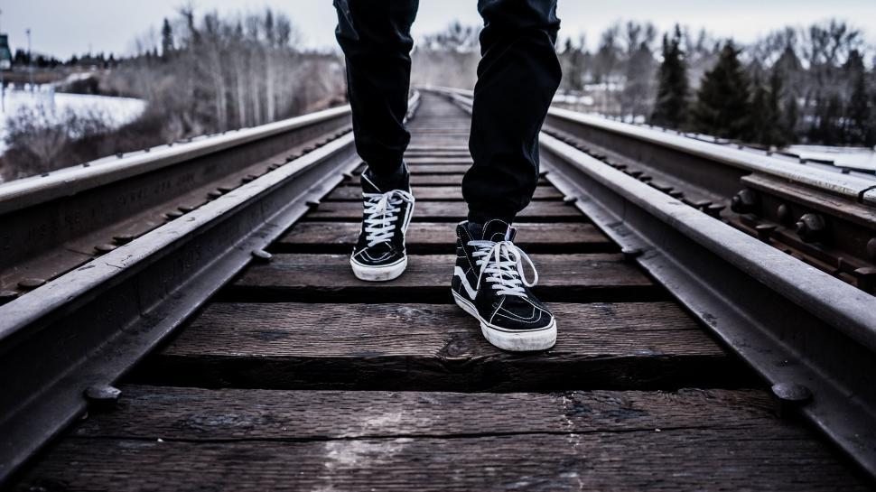 Free Image of Walking on the train tracks 