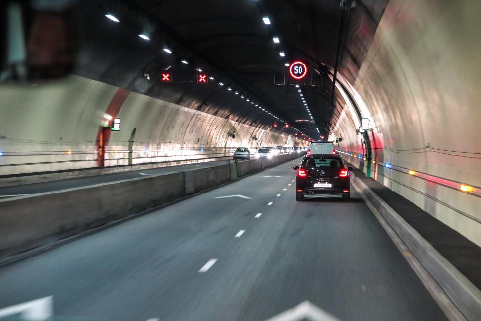 Free Image of Driving in a tunnel 